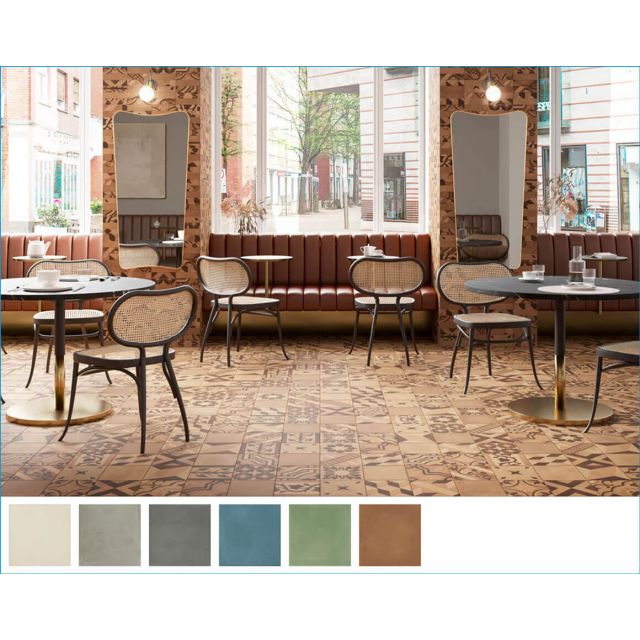 Blend effect cement tiles in 6 colours and 2 formats