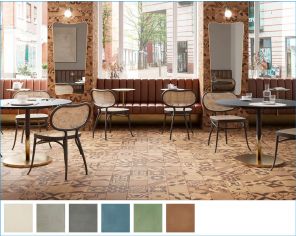 Blend effect cement tiles in 6 colours and 2 formats