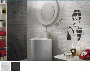 Bathroom Brick Effect 6x25 White